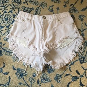 White One Teaspoon Shorts